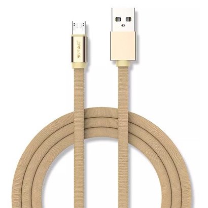 Cablu Micro USB 1M V-TAC Ruby, Auriu, 2.4A