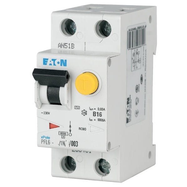RCBO Eaton 1P+N 10A 30mA - Siguranță Avansată