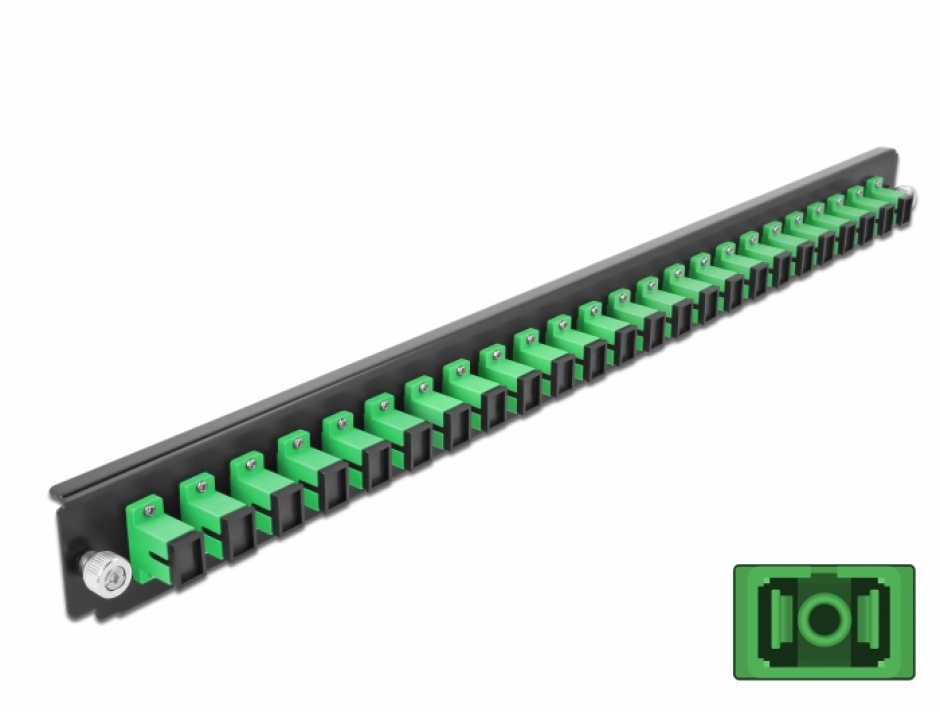 Panou 19" 24 Porturi SC Simplex Delock Verde