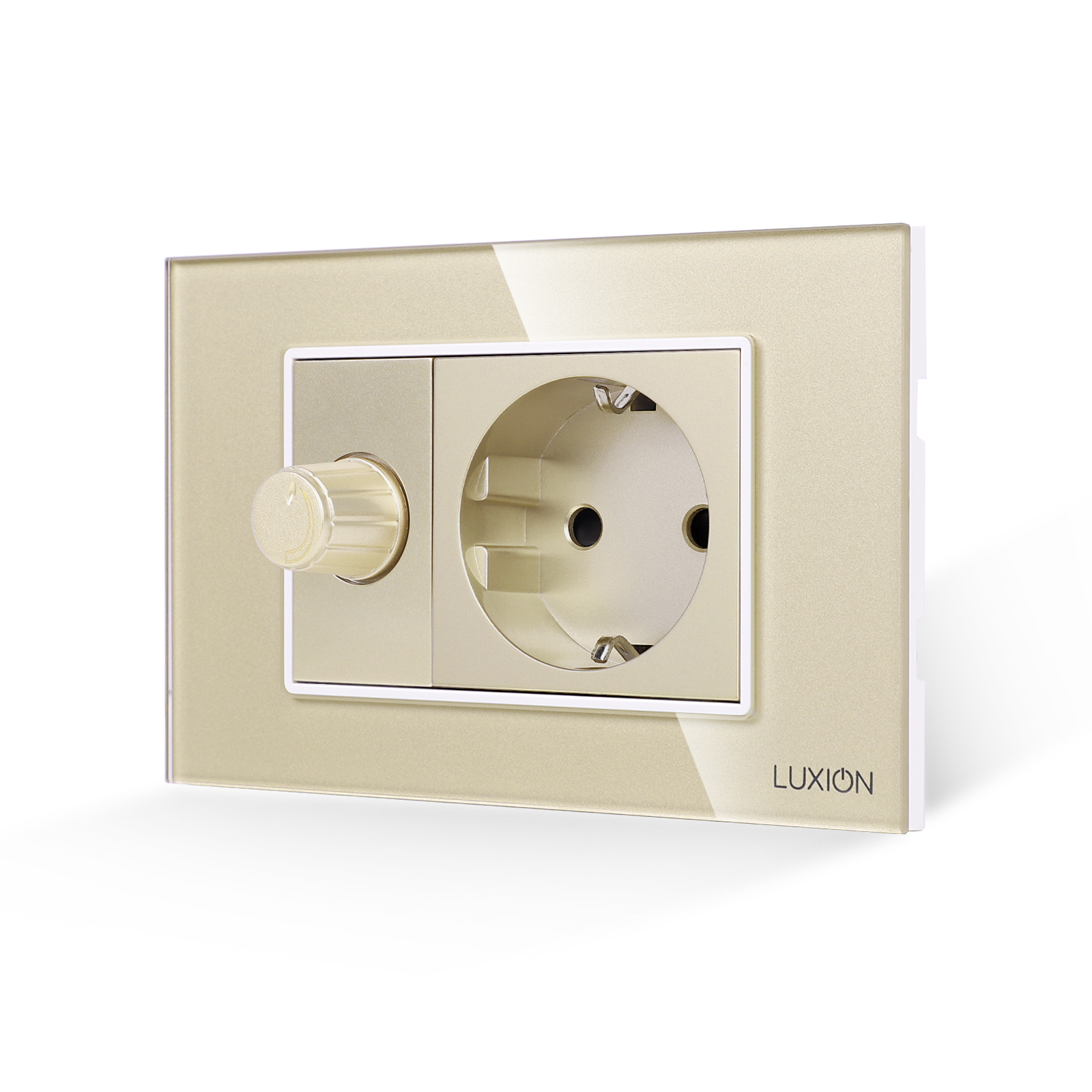 Întrerupător cu Variator + Priză LUXION, Rama Sticlă, IP44 - imagine 9