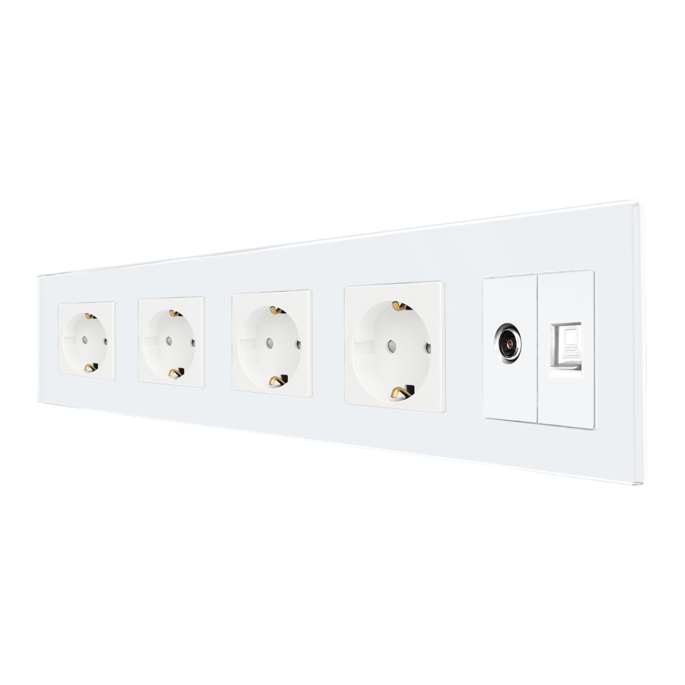 Priza Cvadrupla Schuko, TV, Internet, Rama Sticla