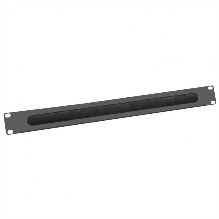 Panou Cabluri 1U Value, Negru RAL9005