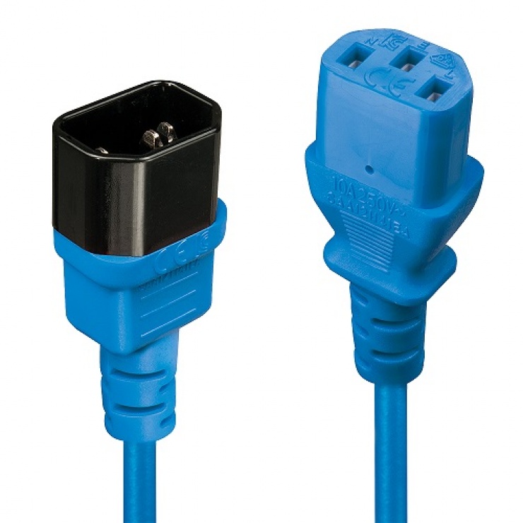 Cablu Alimentare IEC C13-C14 1m Bleu Lindy