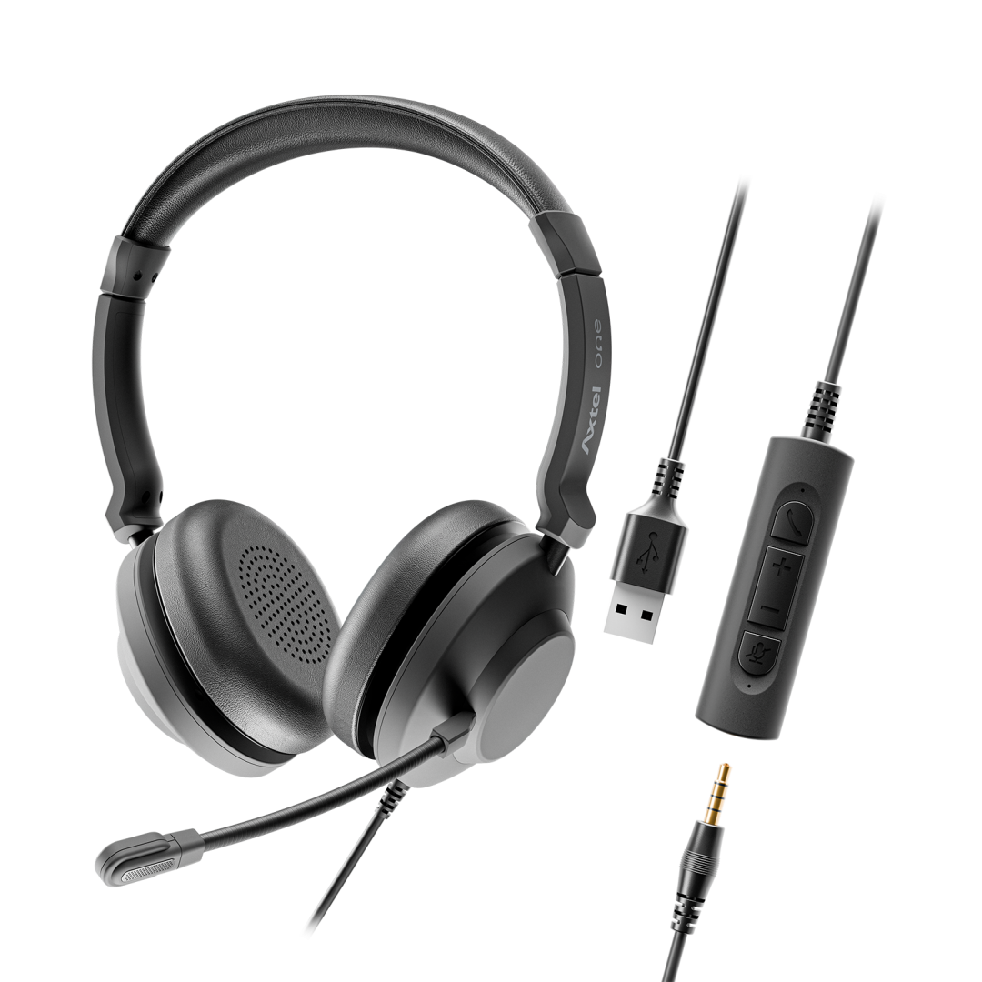 Headset Axtel ONE UC35 Stereo HD USB/Jack 3.5mm Profesional