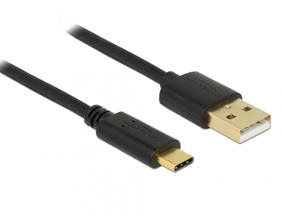 Cablu USB-C la USB 2.0 Delock, 0.5m, Negru