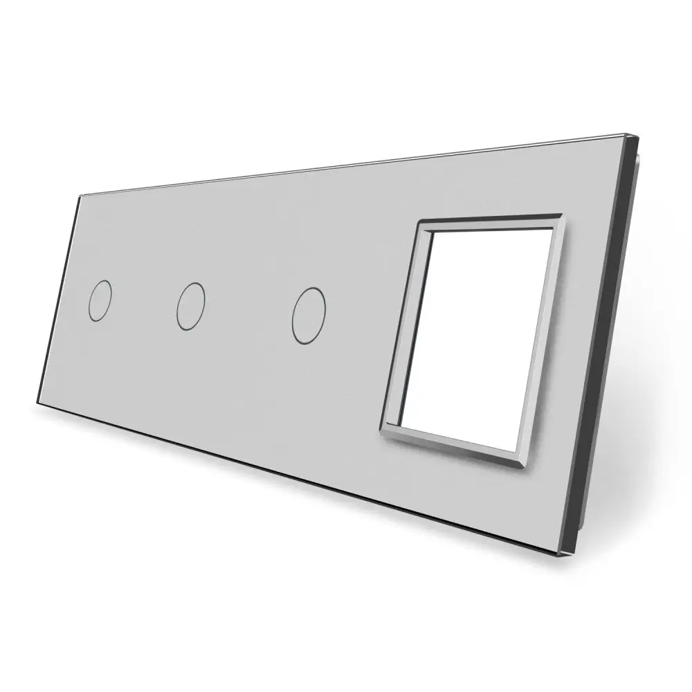 Panou LIVOLO 3 intrerupatoare + priza sticla - imagine 4