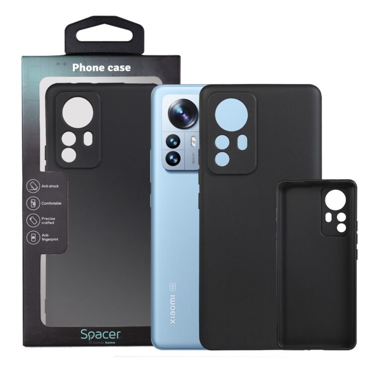 Husă Spacer TPU Xiaomi 12 Pro Neagră - Protecție Flexibilă