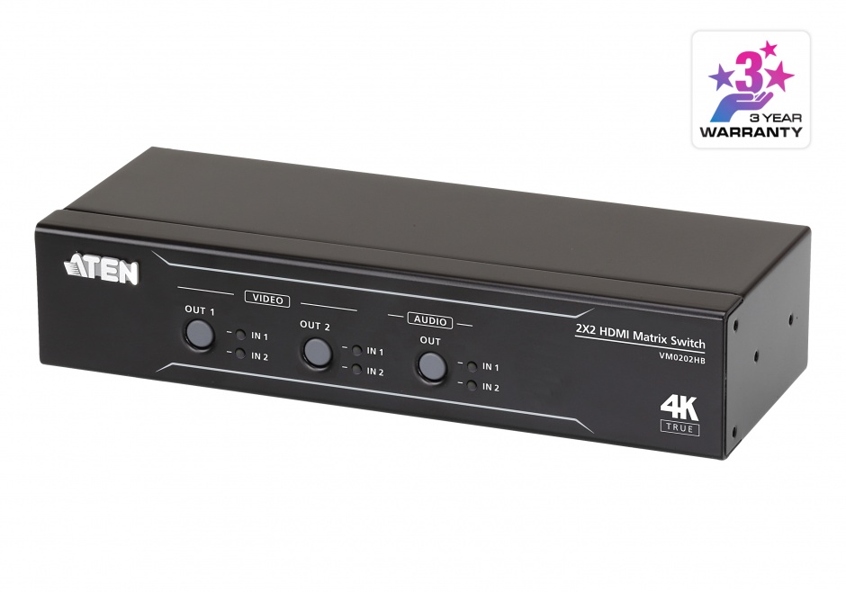 ATEN VM0202HB Switch Matrix 4K HDMI Audio - imagine 1
