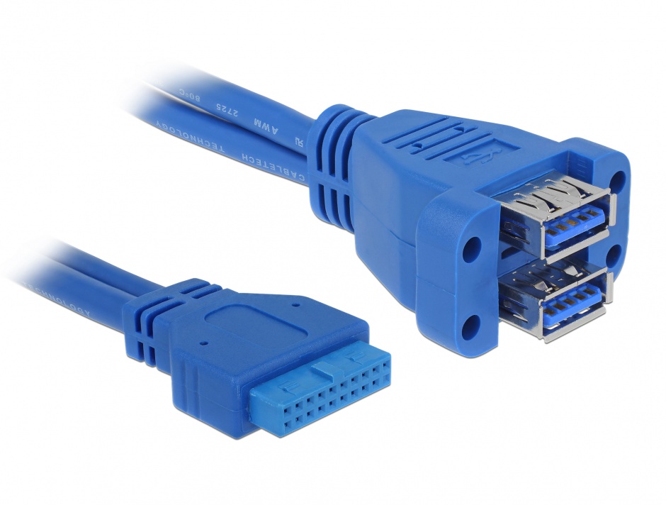 Delock 82942 Cablu USB 3.0 Pin Header la 2x Porturi