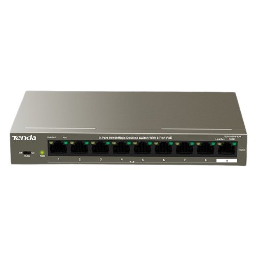 Switch PoE Tenda 8 Porturi, 250m, 63W