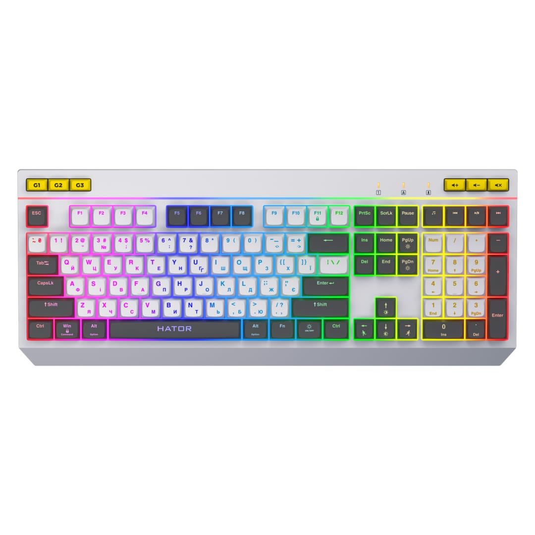 Tastatură Mecanică HATOR Icefall RGB 1000Hz USB Alb - imagine 2