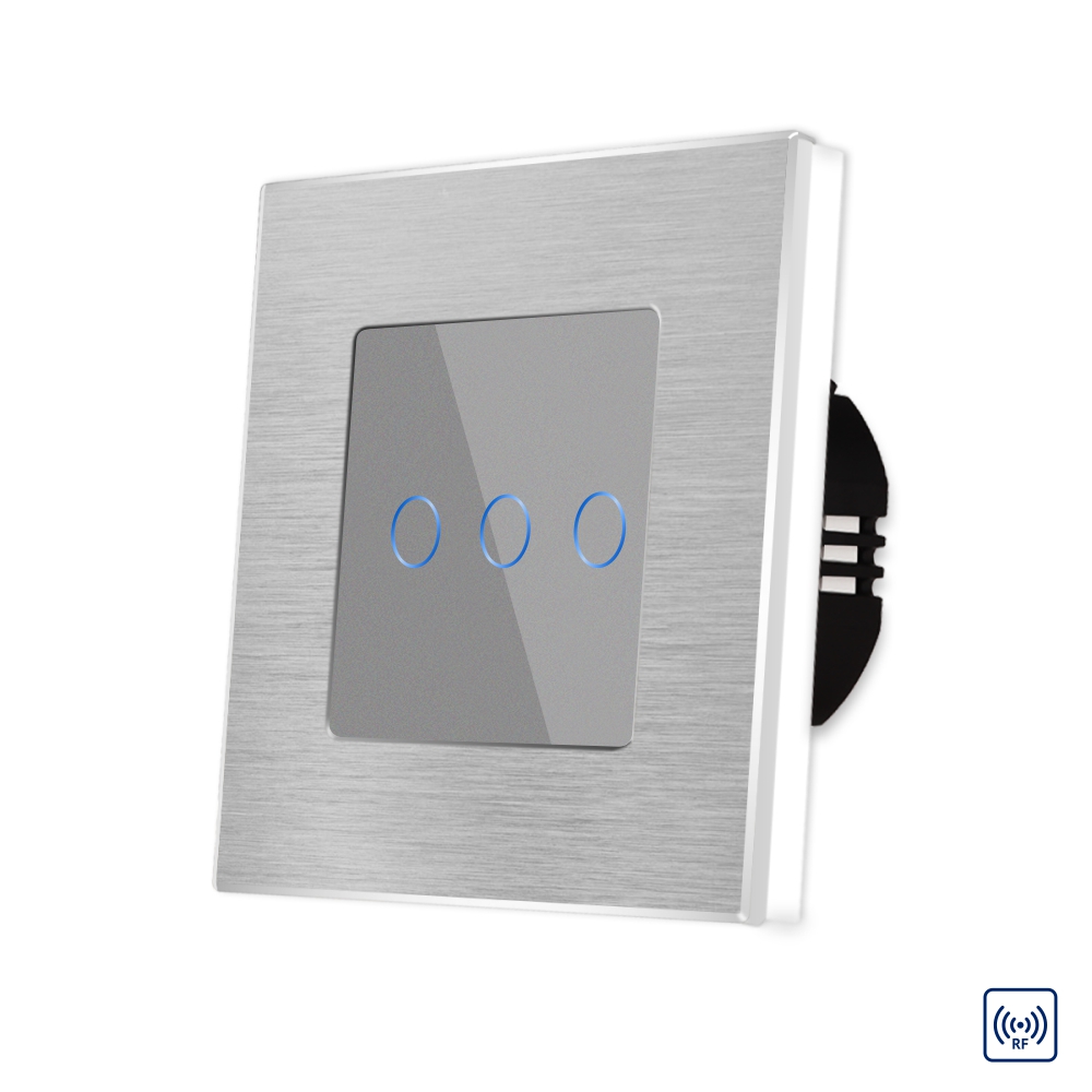 Întrerupător Touch Triplu Sticlă și Aluminiu RF433 - imagine 13