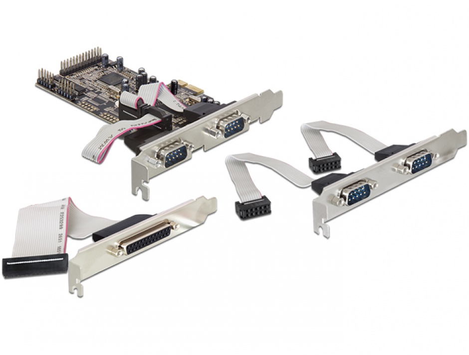 Delock 89177 PCIe la 4x Serial + 1x Paralel