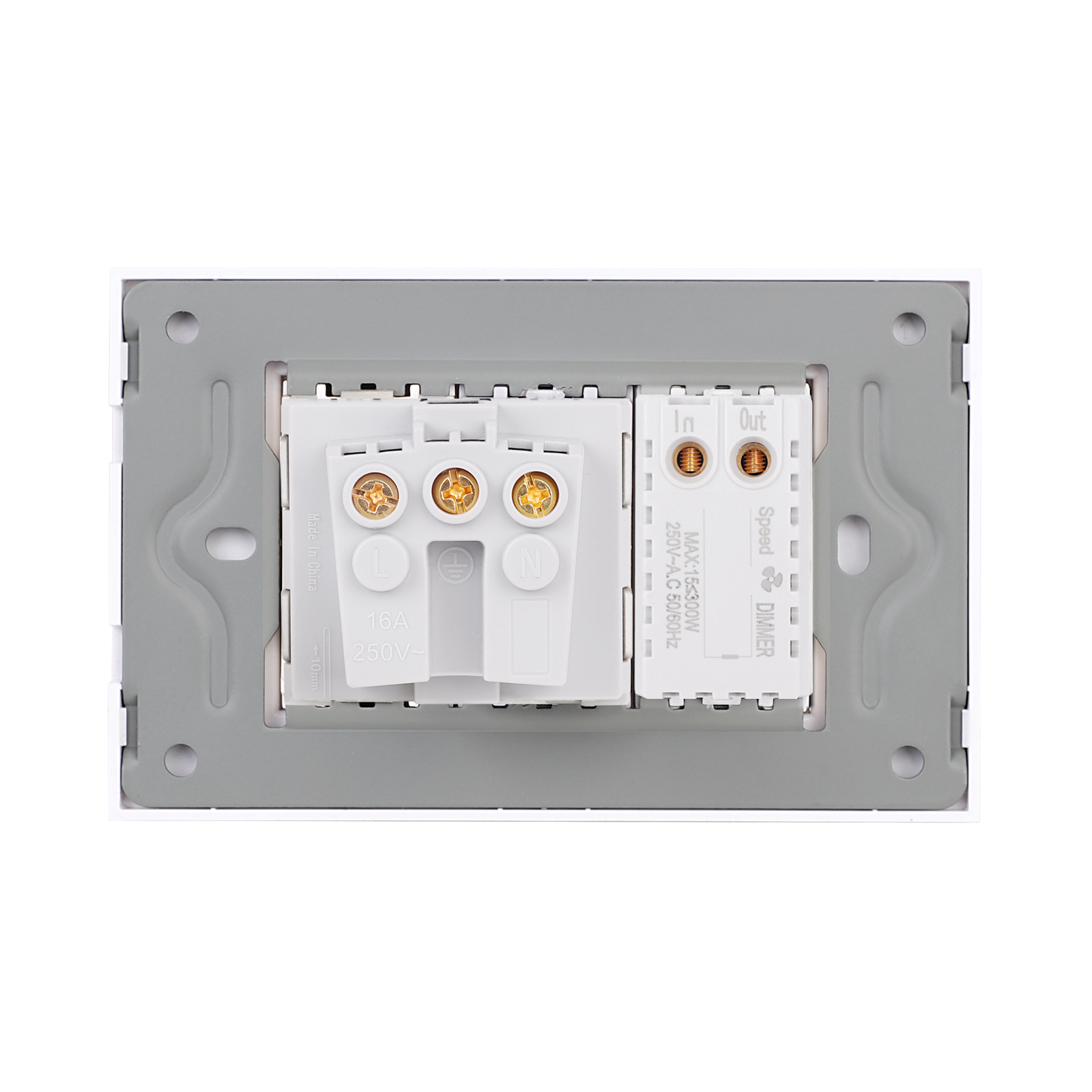Comutator Ventilator + Priza cu Ramă Sticlă LUXION IP44 - imagine 12