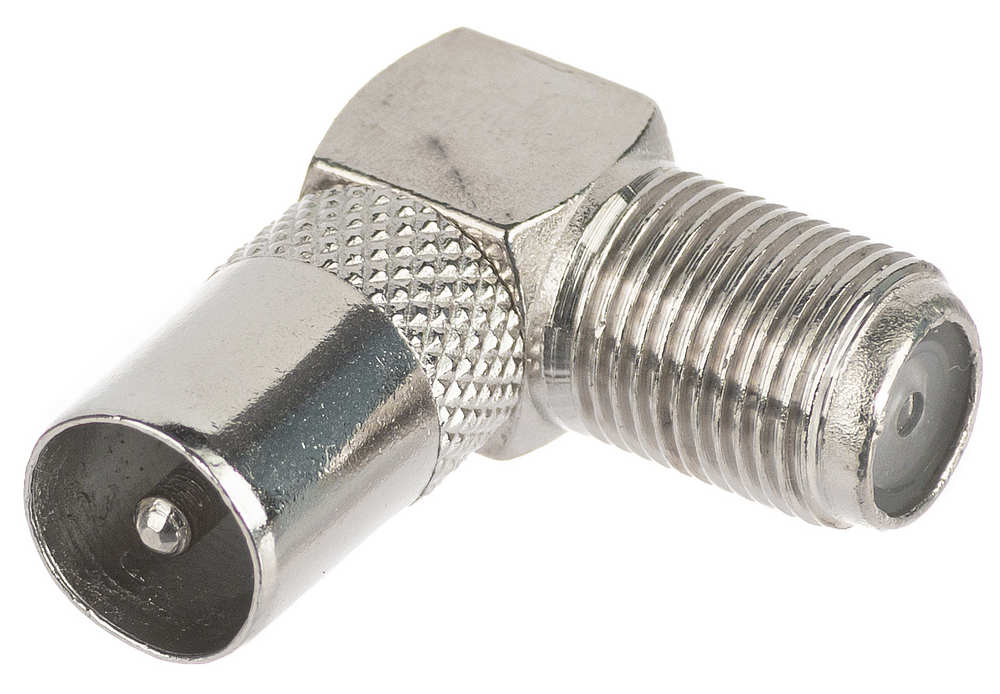 Plug Adaptor Unghiular F 75Ω Metal