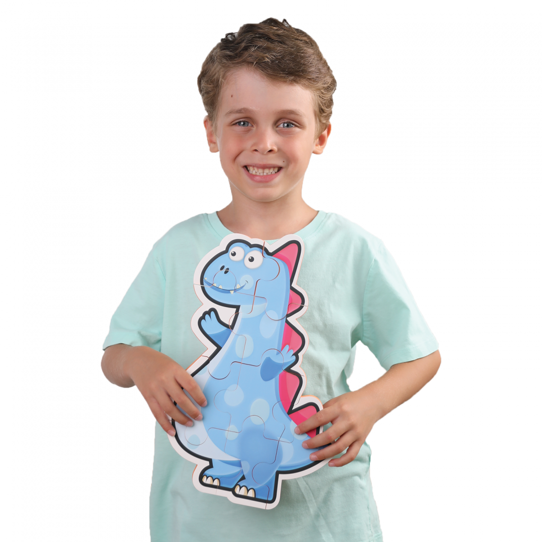 Puzzle Maxi 10 Piese Albastru - Joc Educativ Copii - imagine 4