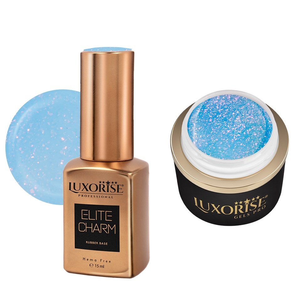 Set Gel Constructie si Rubber Base Ice Cloud LUXORISE