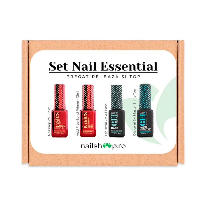 Set Nail Essential - Pregatire, Baza si Top | Nailshop