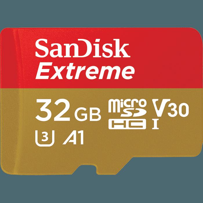Card MicroSD SanDisk Extreme 32GB Class 10 - Video 4K UHS-I