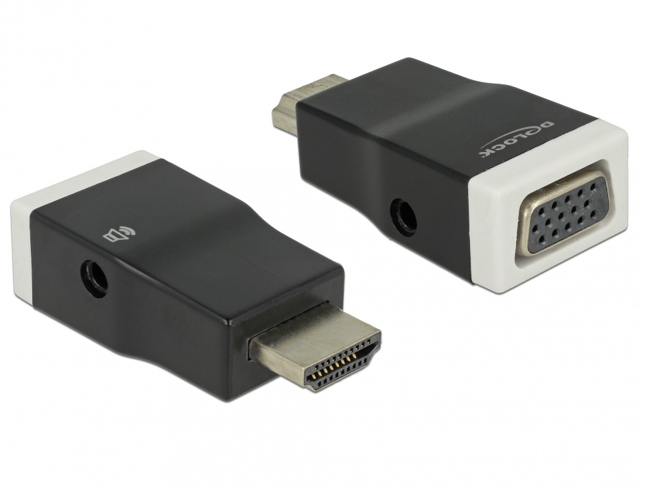 Adaptor HDMI la VGA cu Audio, Delock 65586