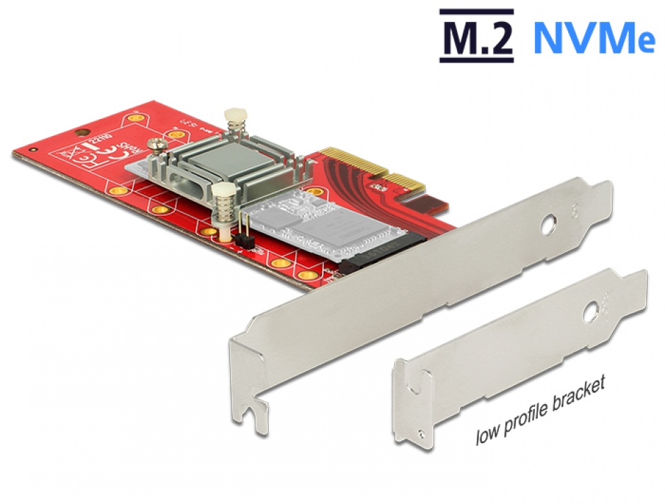 Placă Delock PCIe la NVMe M.2 cu radiator