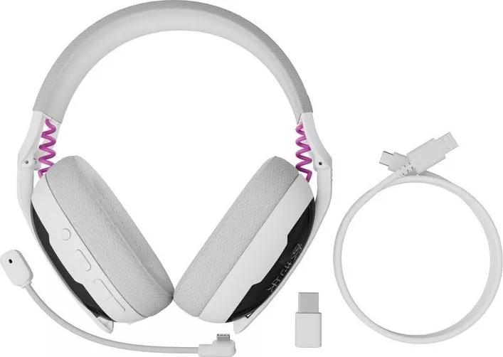 Casti Wireless Fury Fukiya F6 USB-C 40h Alb - Sunet Premium - imagine 4