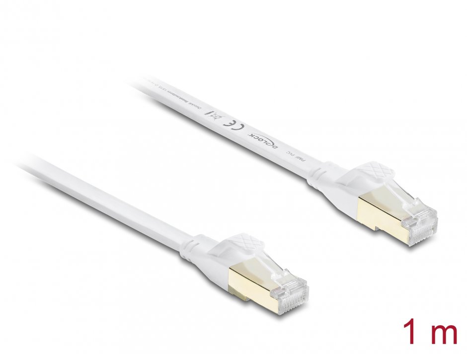 Cablu Rețea Delock Cat.8.1 1m Alb | 40 Gbps