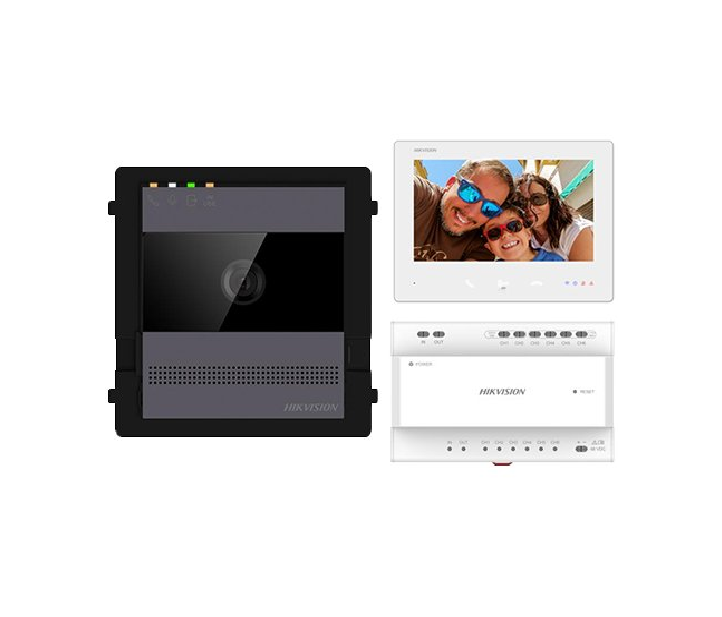 Kit Videointercom IP Hikvision DS-KIS704EY/AL - Ecran 7 inch HD