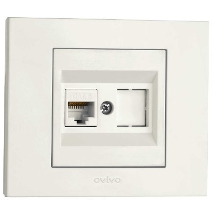 Priza Date CAT6 Ovivo Grano OV00035, 16A, 250V, Alb