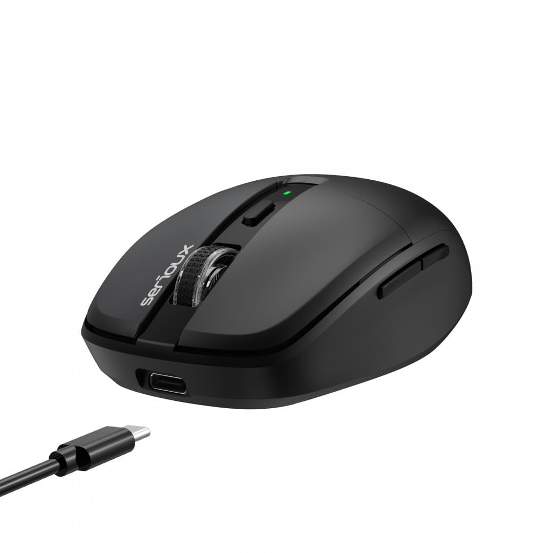 Mouse Wireless Serioux AirFlow Dual 2.4G+BT USB-C Silențios - imagine 6