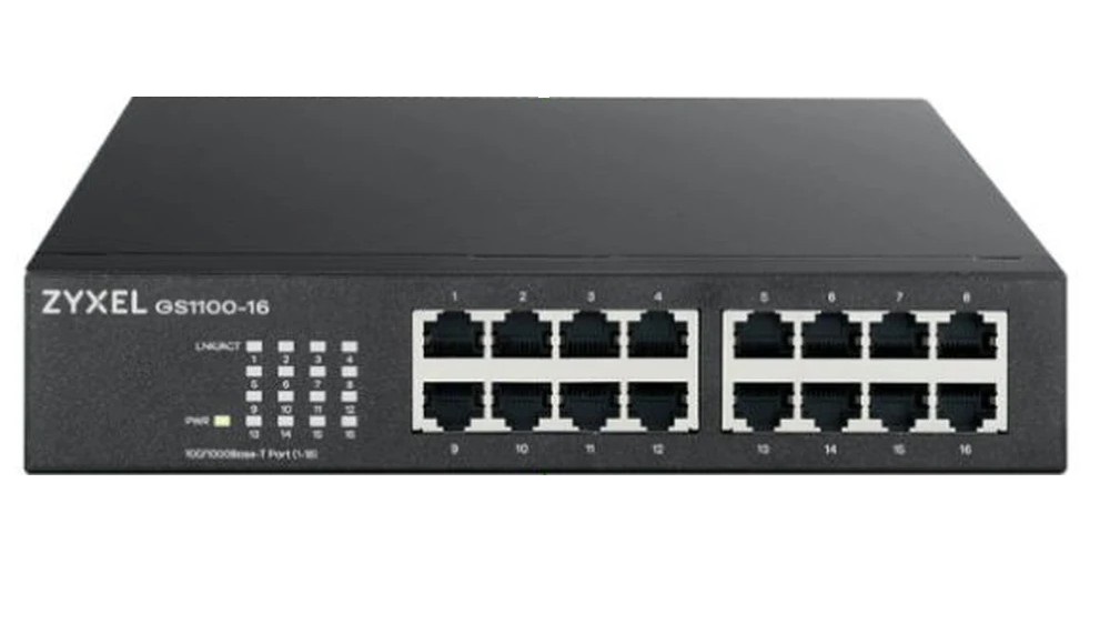 Switch Zyxel GS1100-16, 16 porturi Gigabit, fanless, 32 Gbps