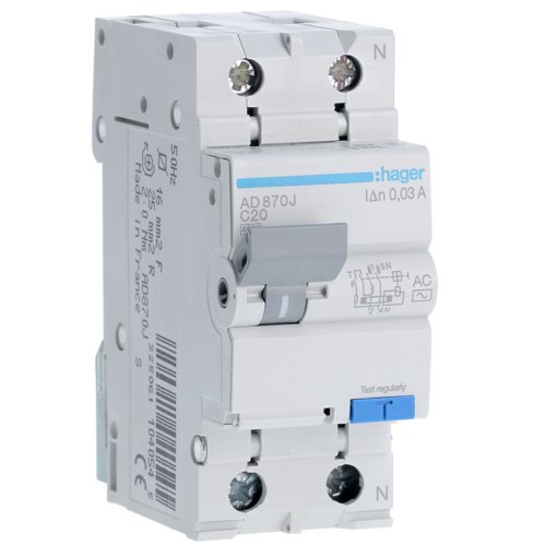 Disjunctor Diferențial Hager 1P+N 20A/30mA