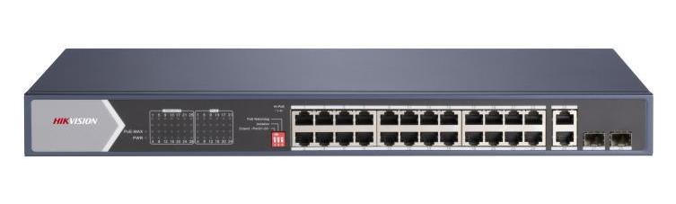 Switch PoE Hikvision DS-3E0528HP-E, 24 Porturi Gigabit