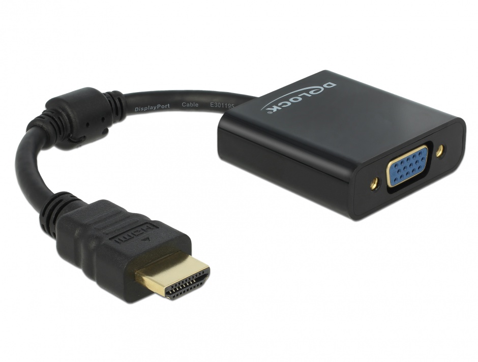 Adaptor HDMI la VGA Delock, Negru