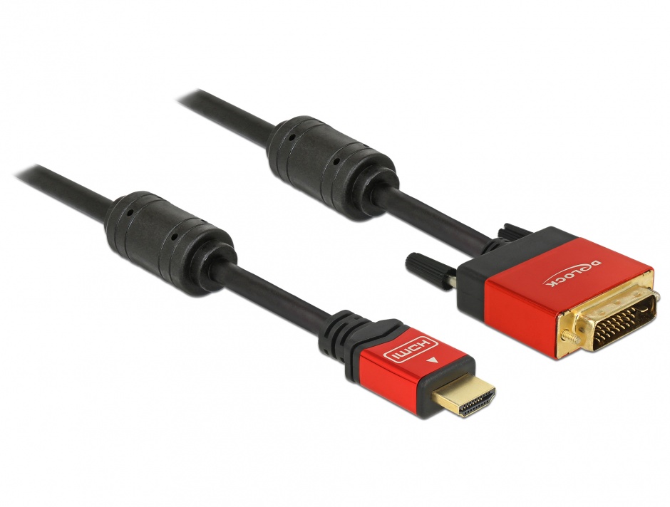 Cablu HDMI la DVI Delock 3m, Premium Dual Link