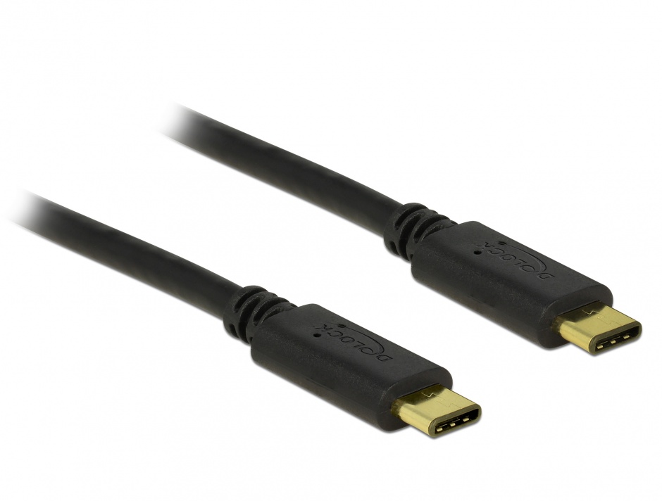 Cablu USB-C 3A 0.5m Negru Delock 83672