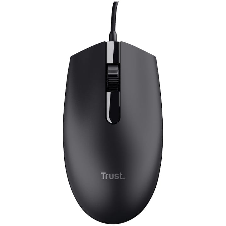 Mouse Trust Basi Cu Fir Negru - 1200 DPI, Ambidextru - imagine 5