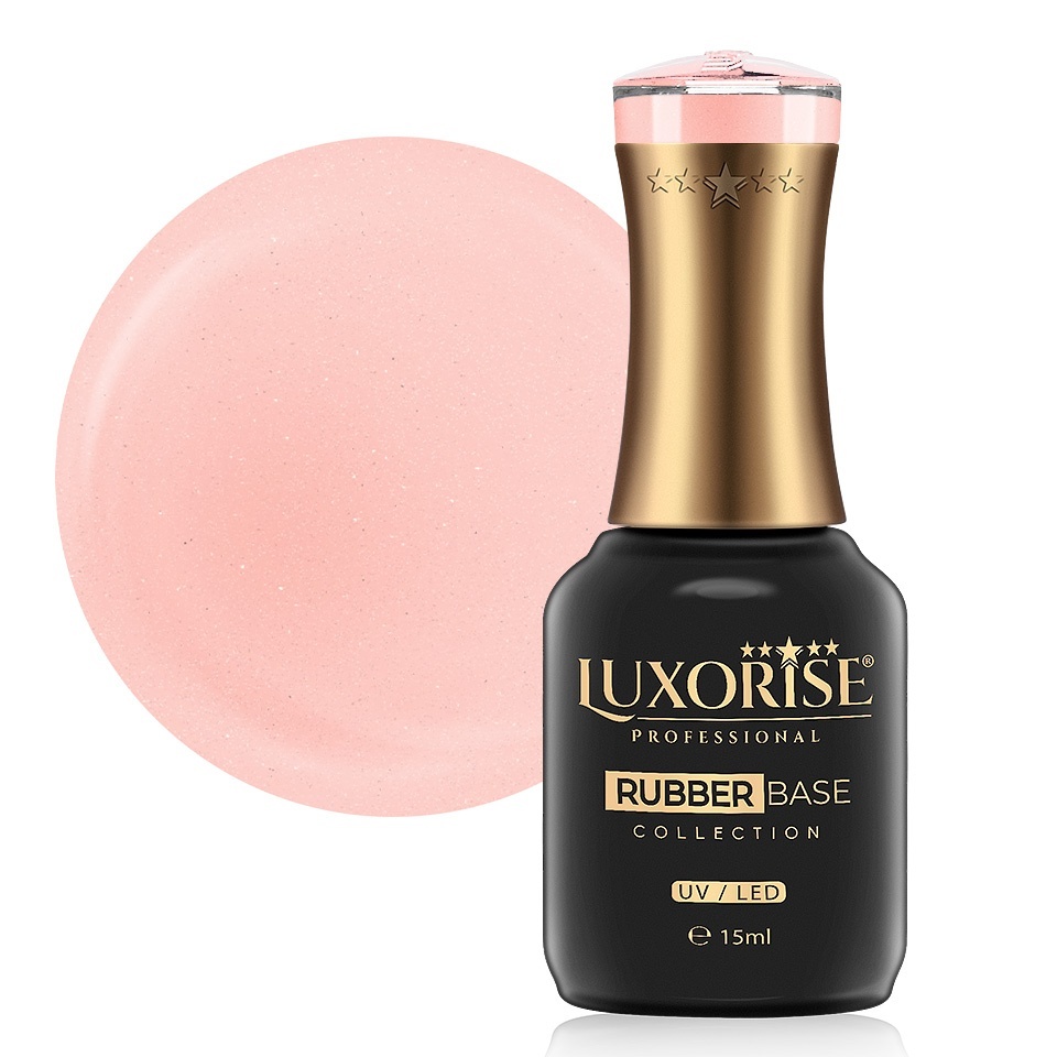 Rubber Base LUXORISE Peach Glow 15ml | Nivelare & Aderență