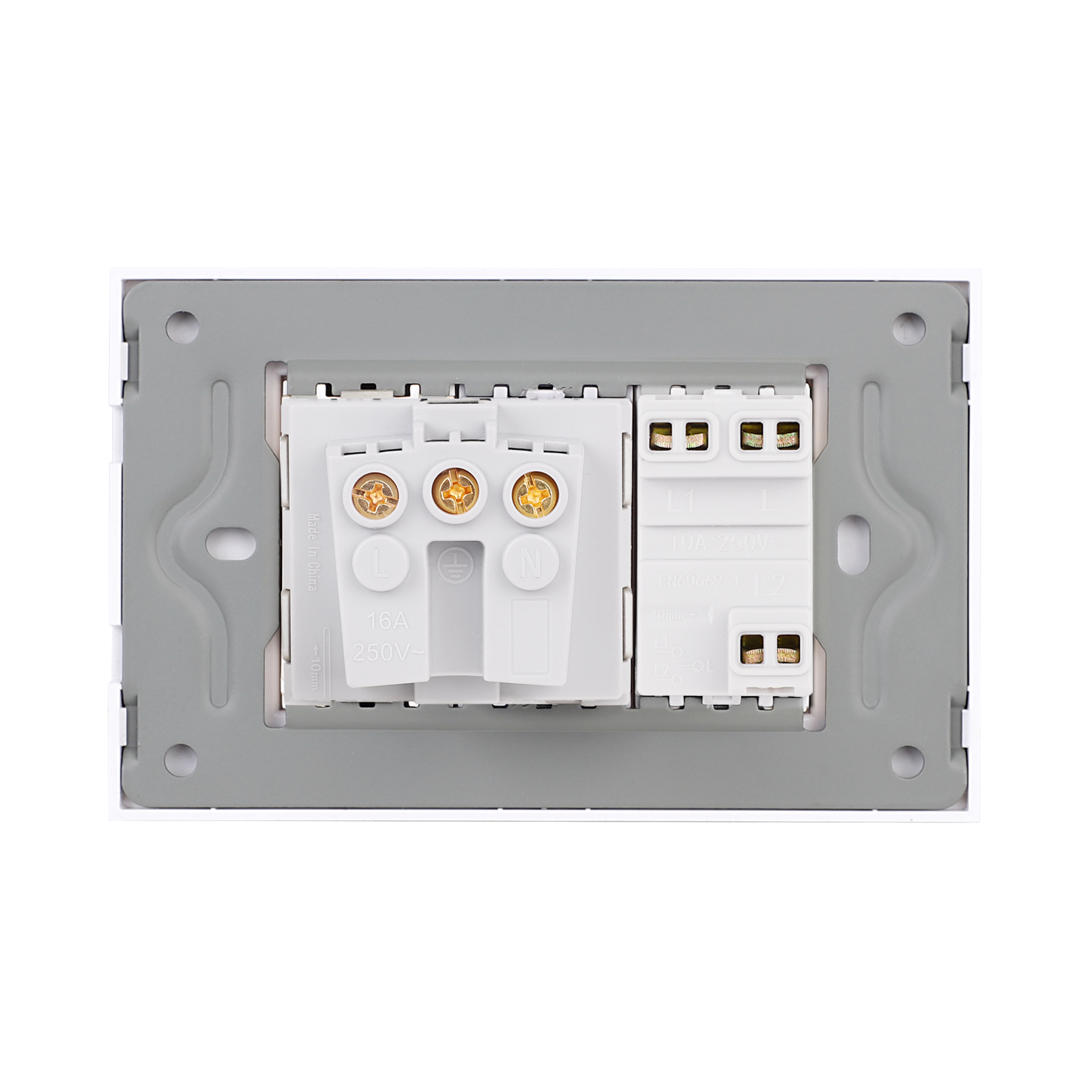 Intrerupator Jaluzele + Priza LUXION cu Rama Sticla, IP44 - imagine 4