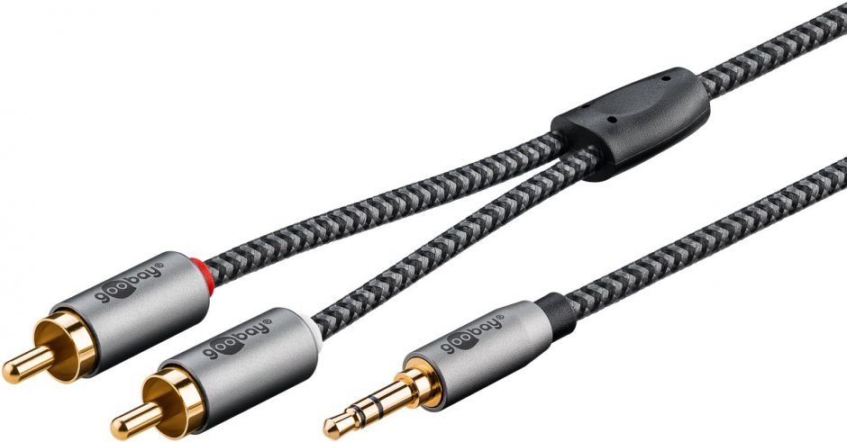 Cablu Audio Jack 3.5mm la 2x RCA 2m Goobay