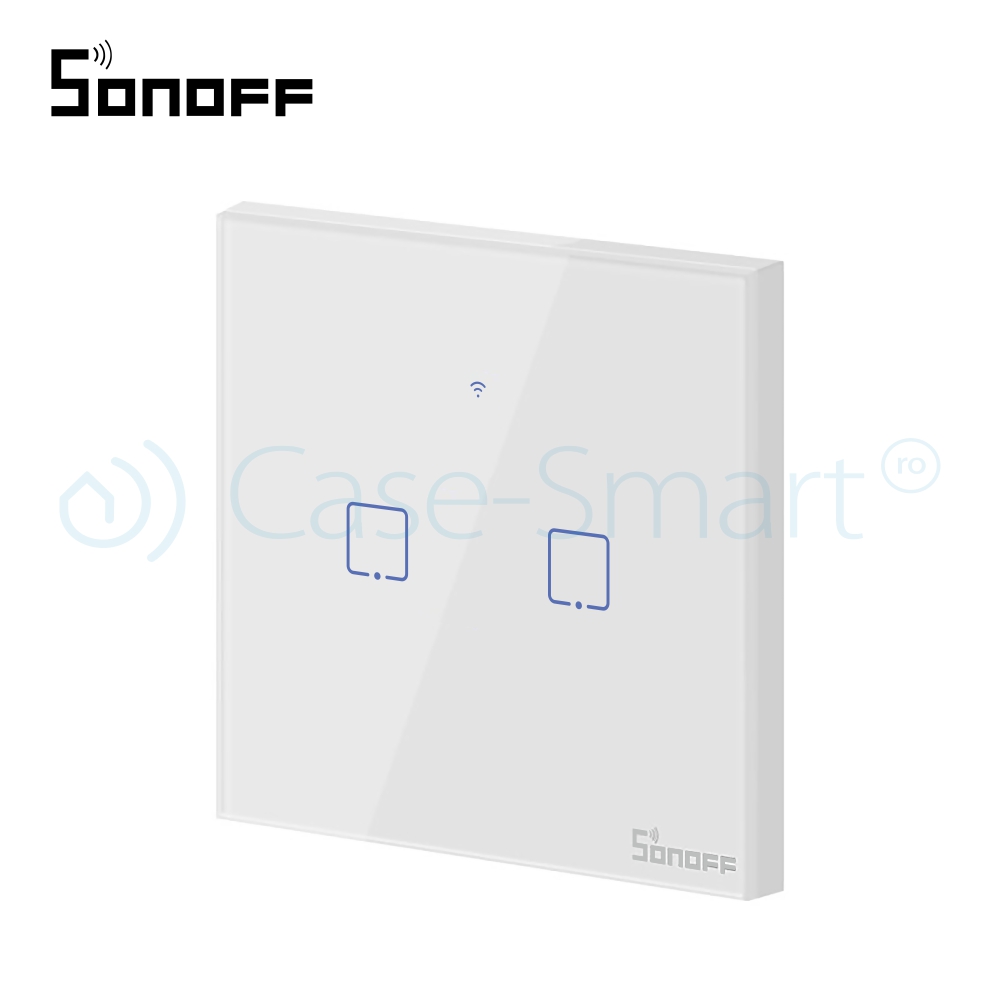 Sonoff T1EU2C: Întrerupător Dublu Touch Wi-Fi + RF - imagine 3