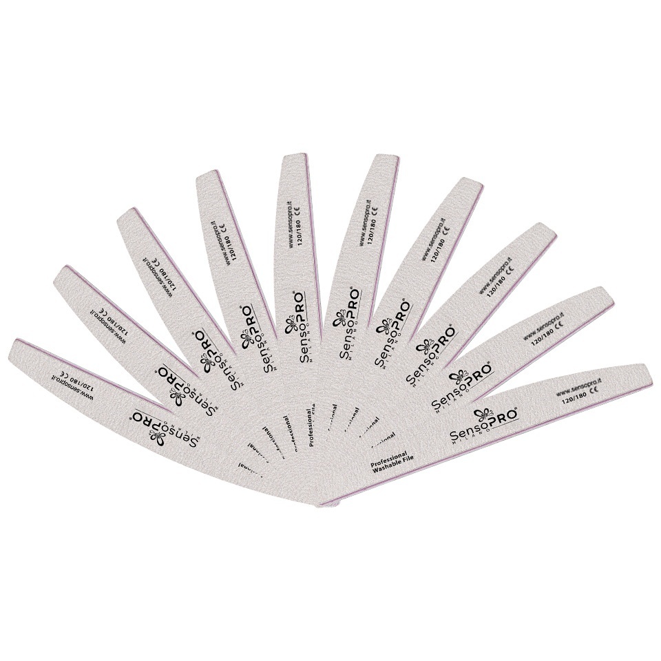 Set 10 Pile Unghii Semiluna 120/180 SensoPRO