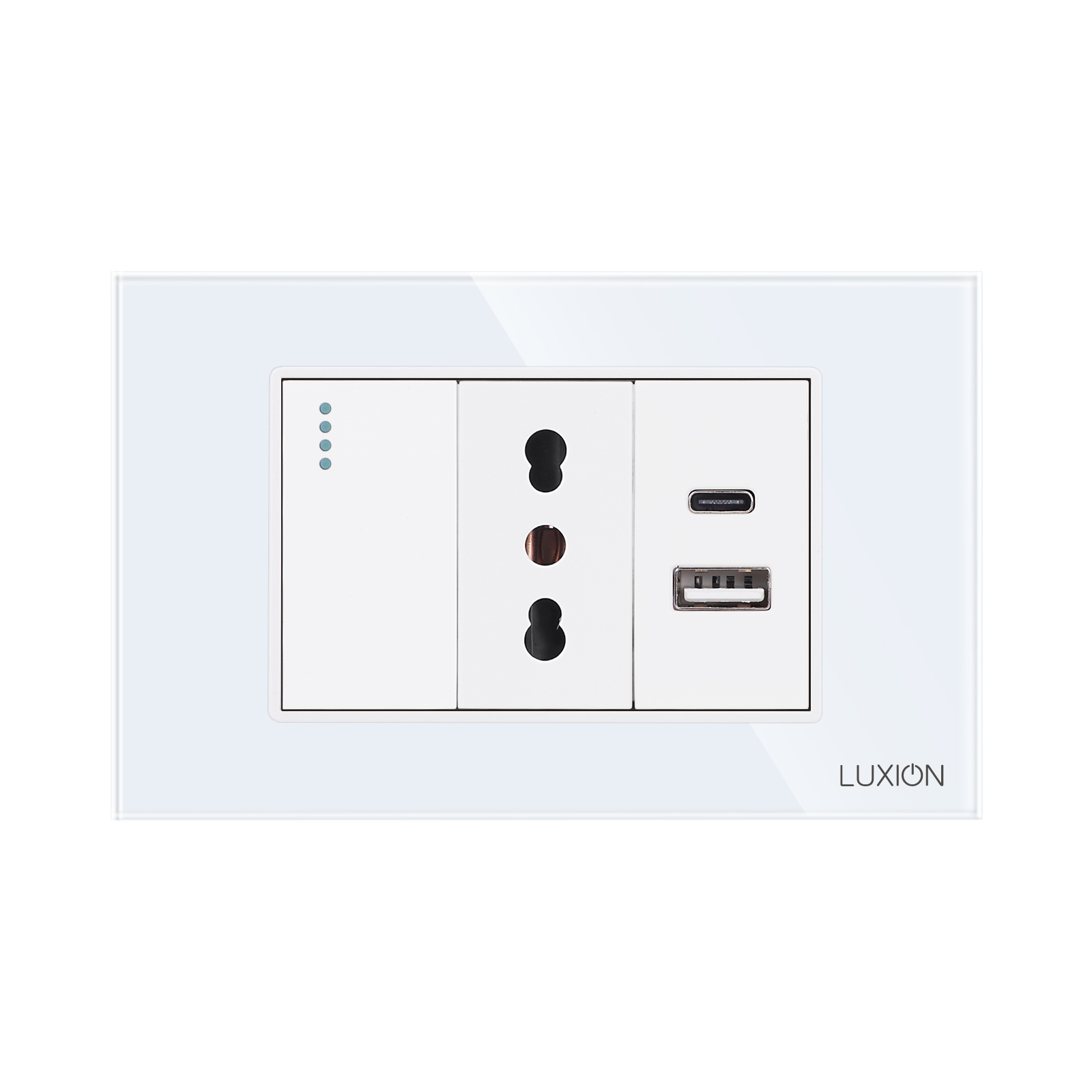 Întrerupător + Priză Îngustă USB A+C, IP44, LUXION - imagine 2