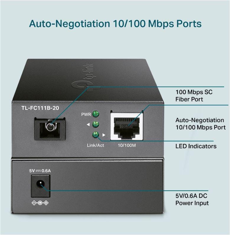 Media Convertor TP-LINK TL-FC111B-20 100Mbps Fibra 20km - imagine 4