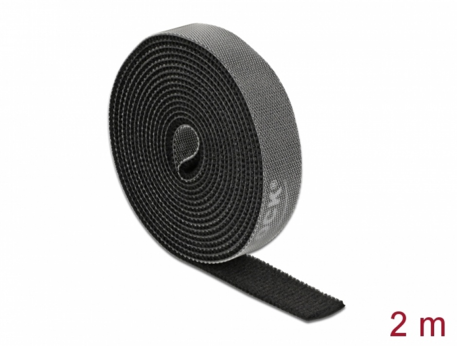 Rola cu arici 2m x 15mm Negru Delock