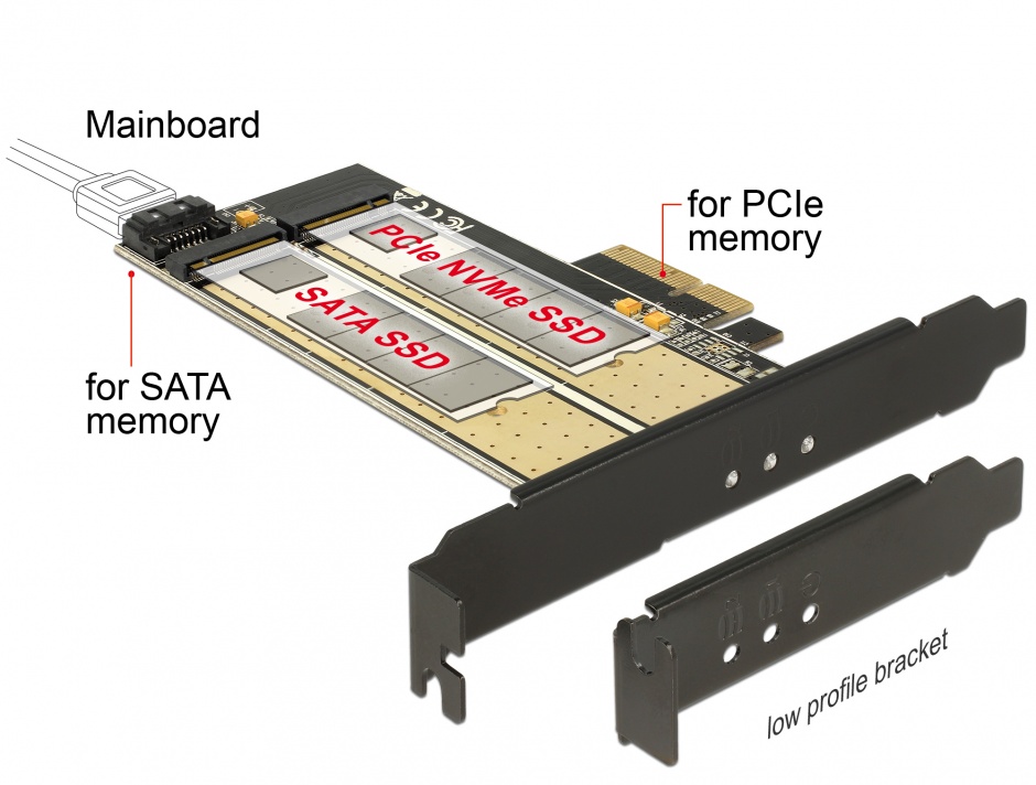 Delock 89630 Adaptor PCIe Dual M.2 NVMe+SATA
