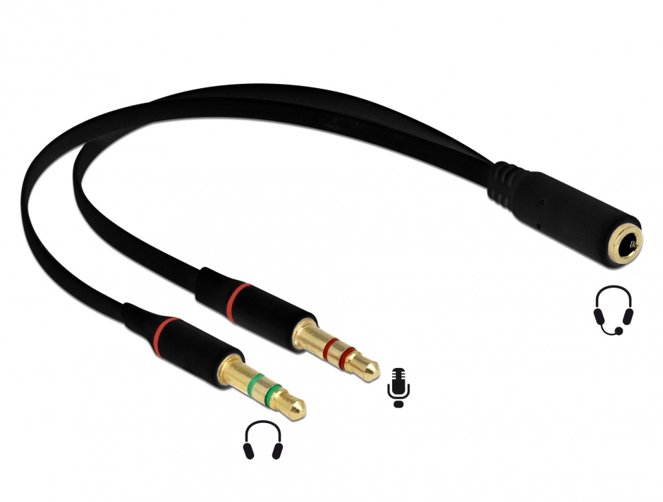 Adaptor Delock Jack 3.5mm la 2x3.5mm