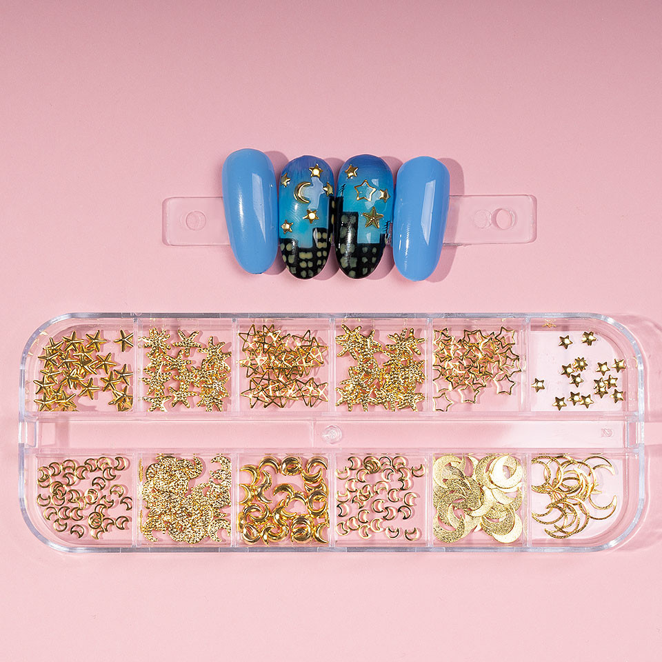 Strasuri Unghii LUXORISE Gold Nights | 12 Modele