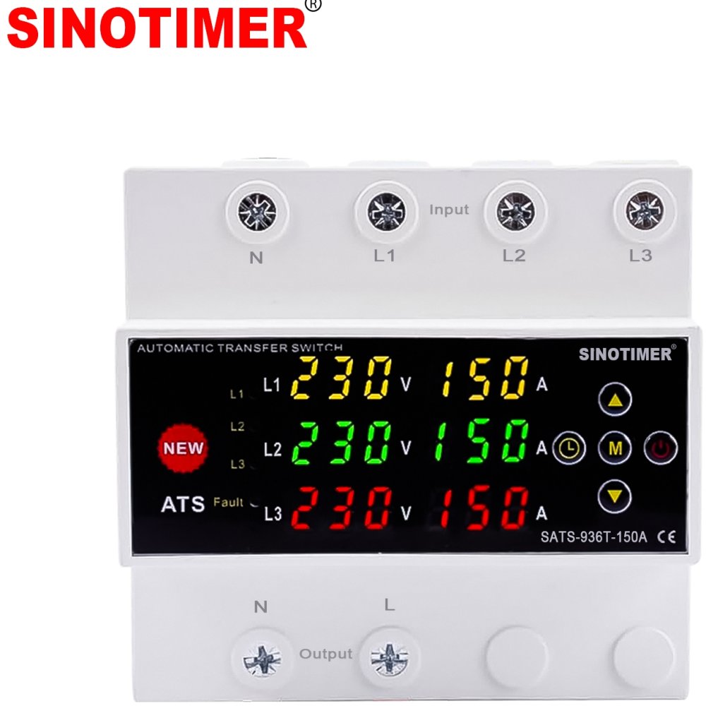 Sinotimer SATS-936T-150A: ATS trifazat 150A, 3 surse