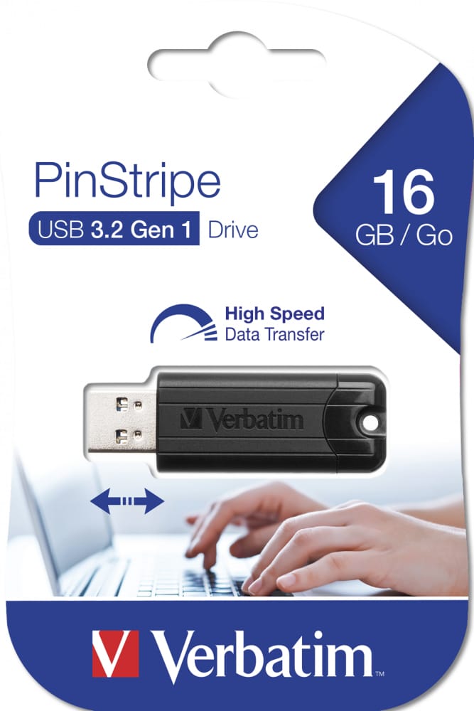 Memorie USB Verbatim Pinstripe 16GB 3.0 Neagră - imagine 8
